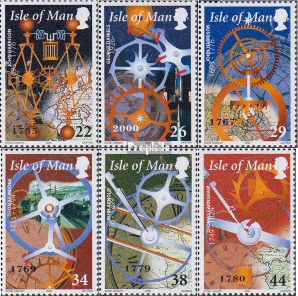 Briefmarken GB - Isle of Man 2000 Mi 847-852 gestempelt Zeitmessung