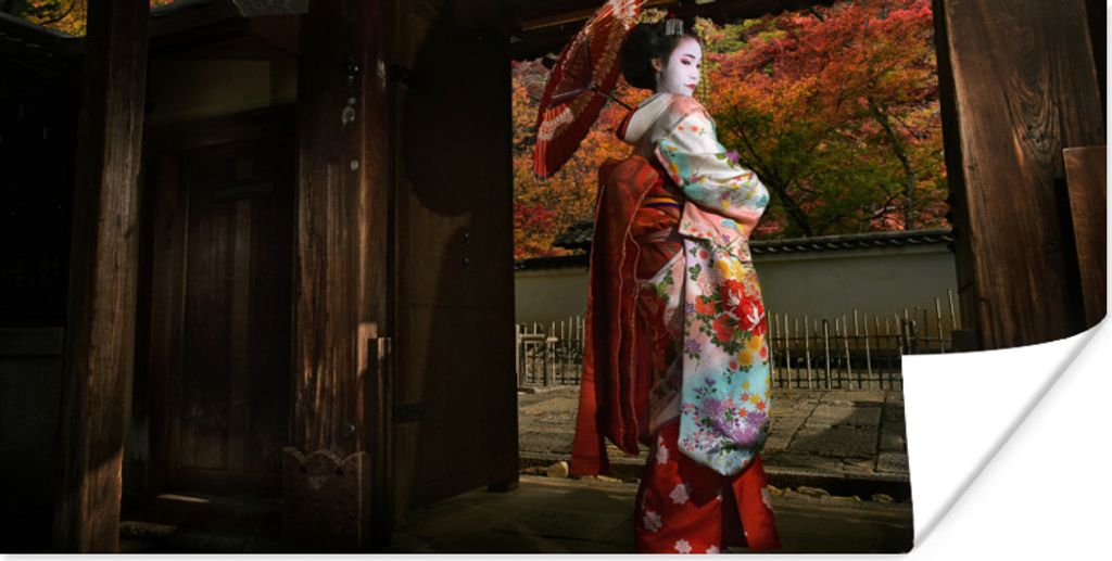 MuchoWow Poster Geisha in Gion in Japan 160x80 cm - Foto Poster