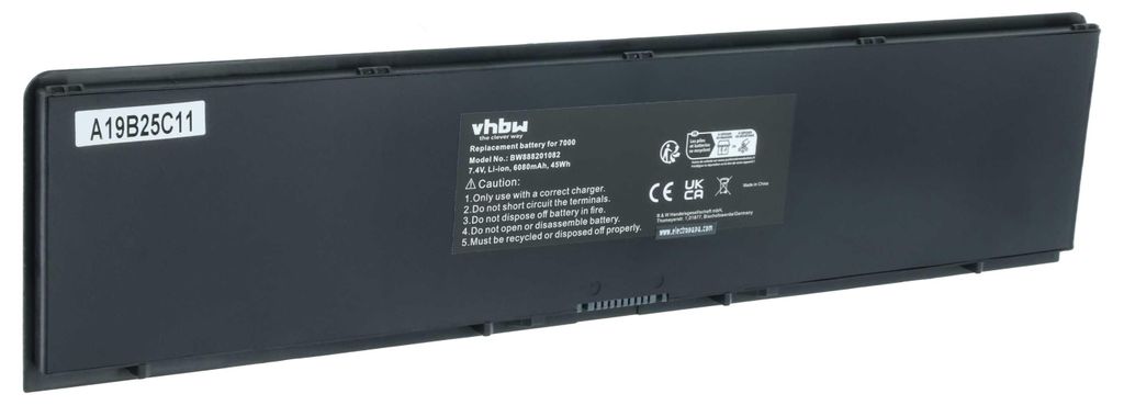 vhbw Akku Ersatz für Dell T19VW, PFXCR, F38HT, 451-BBFY, 34GKR, 451-BBFT für Notebook (6080 mAh, 7,4 V, Li-Ion)