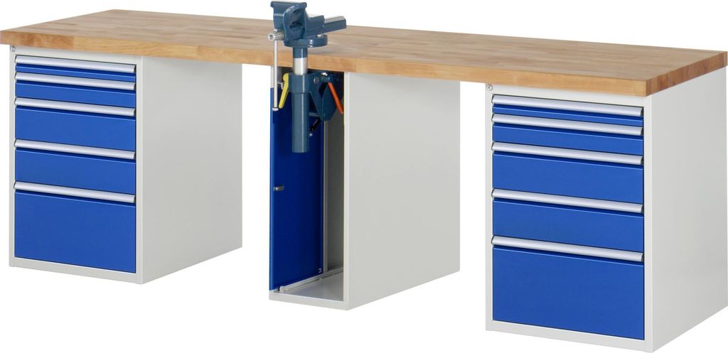 Rau Werkbank 7511A0, B2500xT700xH840mm, 10x Schublade-TA, 1x SSKL