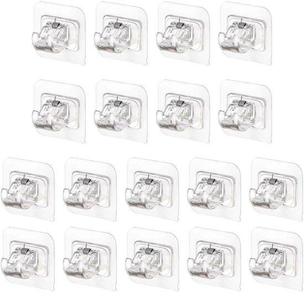 Transparante Kunststoff-Gardinenstangen - multifunktional - Set aus 18 - transparent