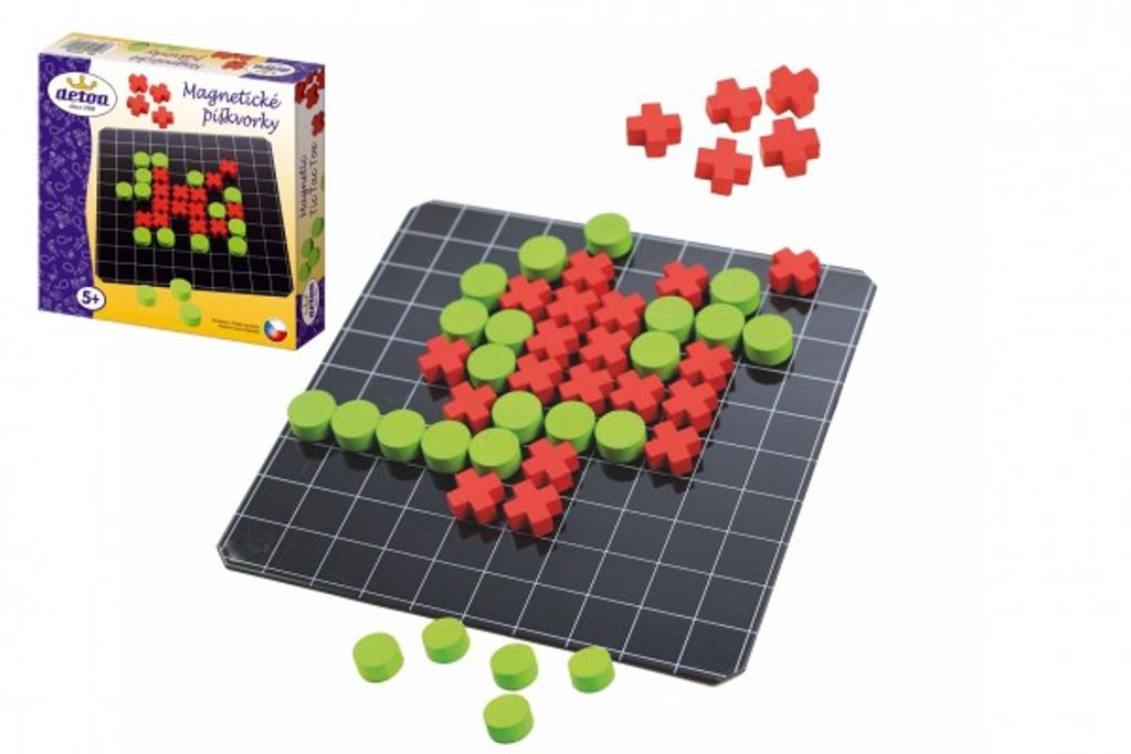 Magnetická drevená stolová hra piskvorky v krabici Obrázok produktu 