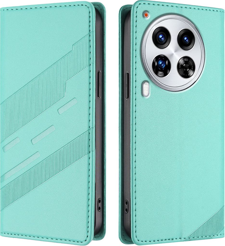 Hülle für Tecno Camon 30 Premier 5G, Kunstleder Brieftaschen Handyhülle mit Kartenfach und Standfunktion Türkis