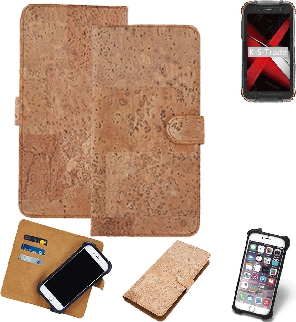 K-S-Trade Hülle kompatibel mit Doogee S35 Kork Handyhülle Cover Schutzhülle TPU Case Bumper in Hellbraun, (1x)