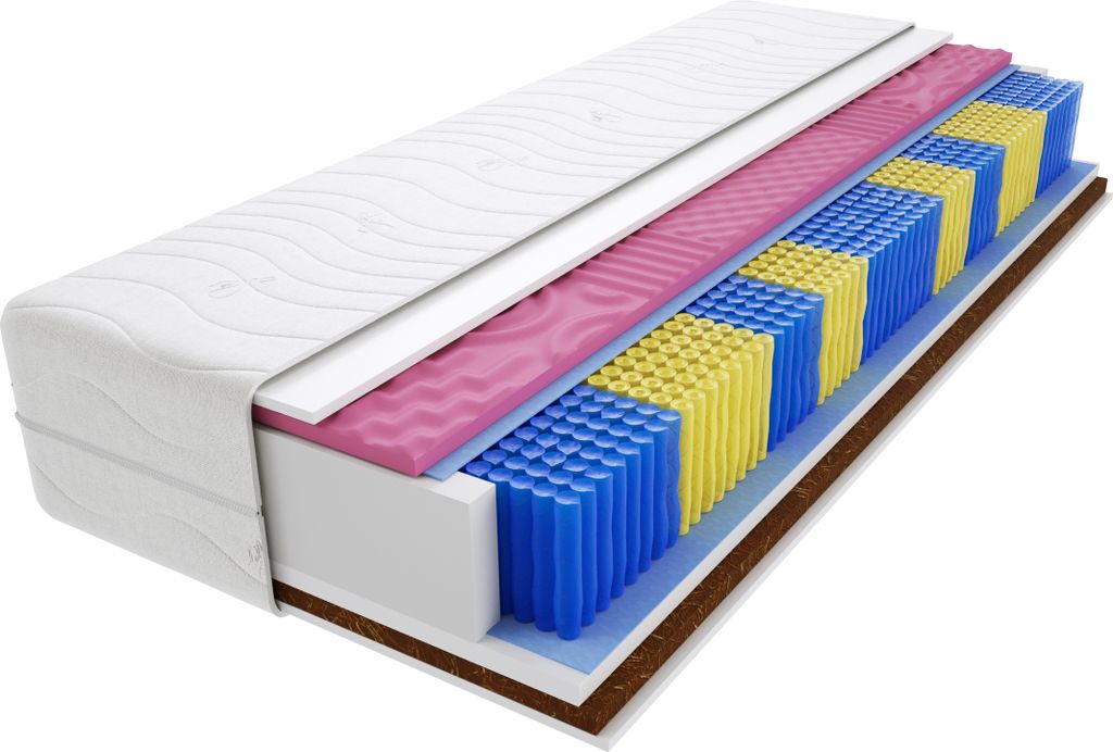 Matratze 130x150 cm Doppelmatratze, H3 & H4 Federkernmatratze, Taschenfederkernmatratze 19 cm Hoch Kokosfaser Profilierter Moletschaum Hypoallergen...