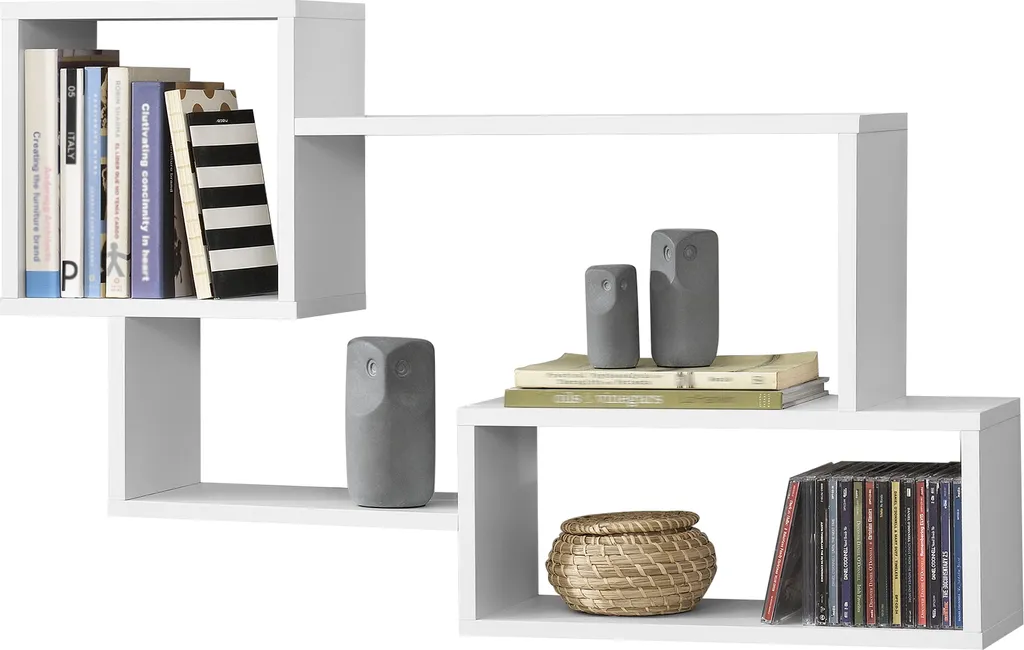 Étagère murale de bureau pour organiser vos livres et déco en blanc