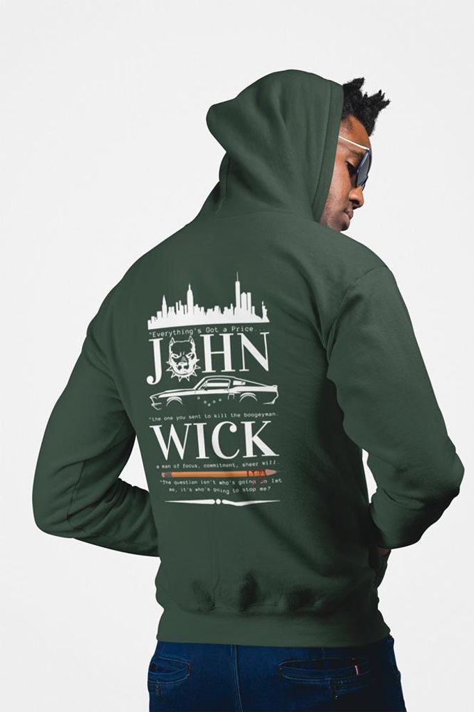 D&B Uni Hoodie ZIPMO00024 John Wick Waldgrün-Größe S