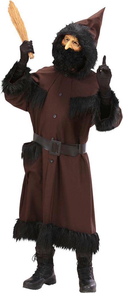 Knecht Ruprecht Mantel - Kasack mit Kapuze, Gürtel - Weihnachtsmantel L - 52/54