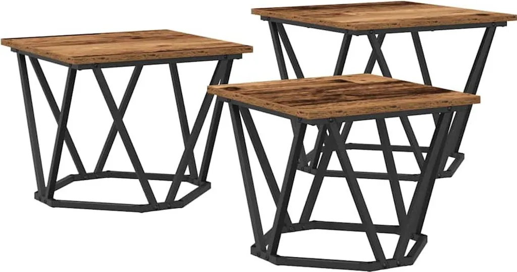 SYFAX™ Tavolino da salotto 3 pcs Legno vecchio
