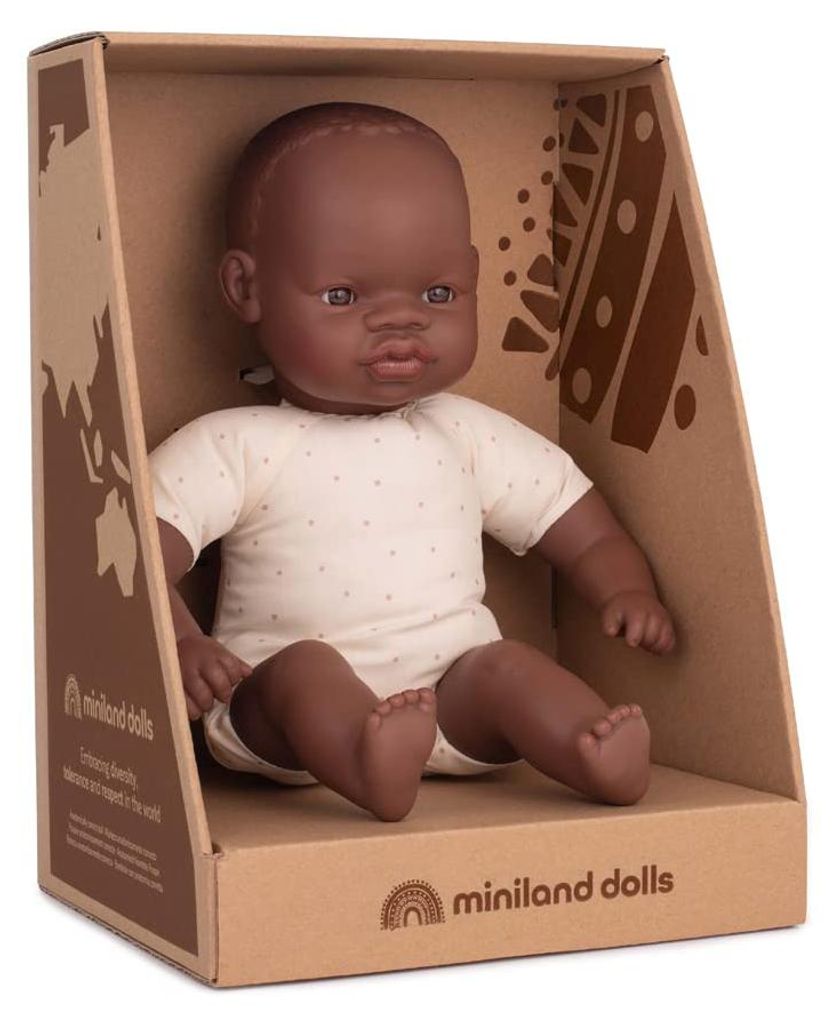 Miniland baby doll africano 32 cm bambola giocattolo Immagine del prodotto 