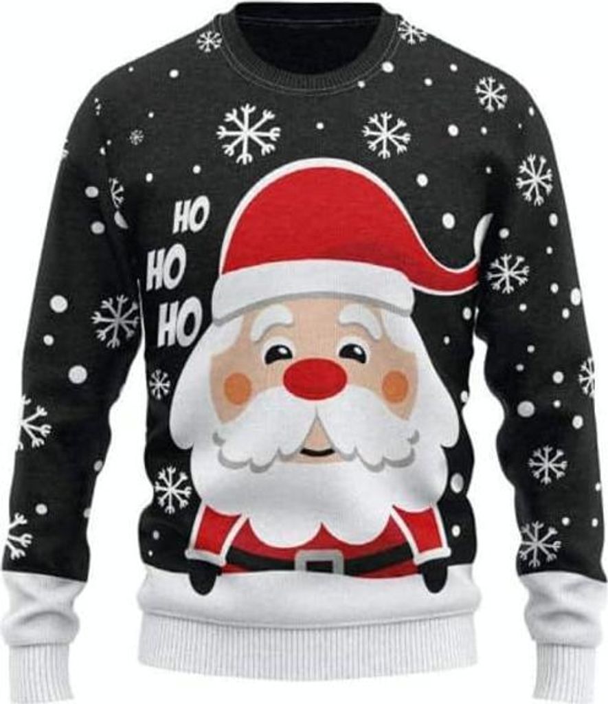 ASKSA Herren Lustiger Haesslicher Weihnachtspullover Ugly Christmas Sweater Rudolph Pullover 3D Druck Langarm Froehlich Weihnachten Schneeflocke Ju...