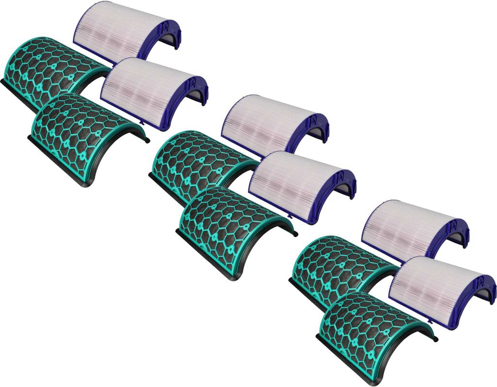 vhbw 6-teiliges Filter-Set kompatibel mit Dyson Hot + Cool Autoreact HP7A Luftreiniger - HEPA-Filter, Aktivkohlefilter