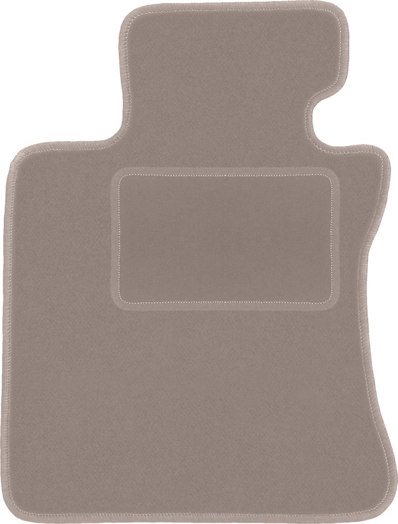 Fahrerfußmatte Velours beige passend für BMW 6 E64 (2003-2010, Cabrio) – mit Befestigungen – passgenau