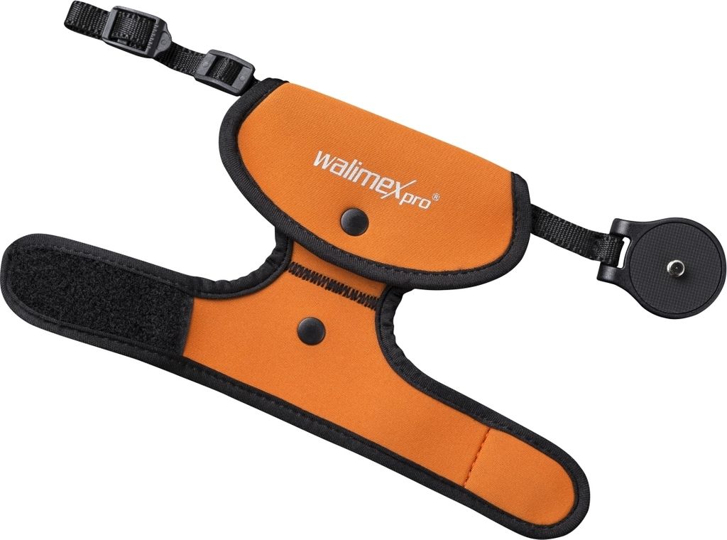 Walimex pro Handschlaufe orange Kamera - Neopren für DSLR und Systemkamera mit 1/4 Zoll Gewinde, Zwei-Punkt Befestigung, für Links und Rechtshänder