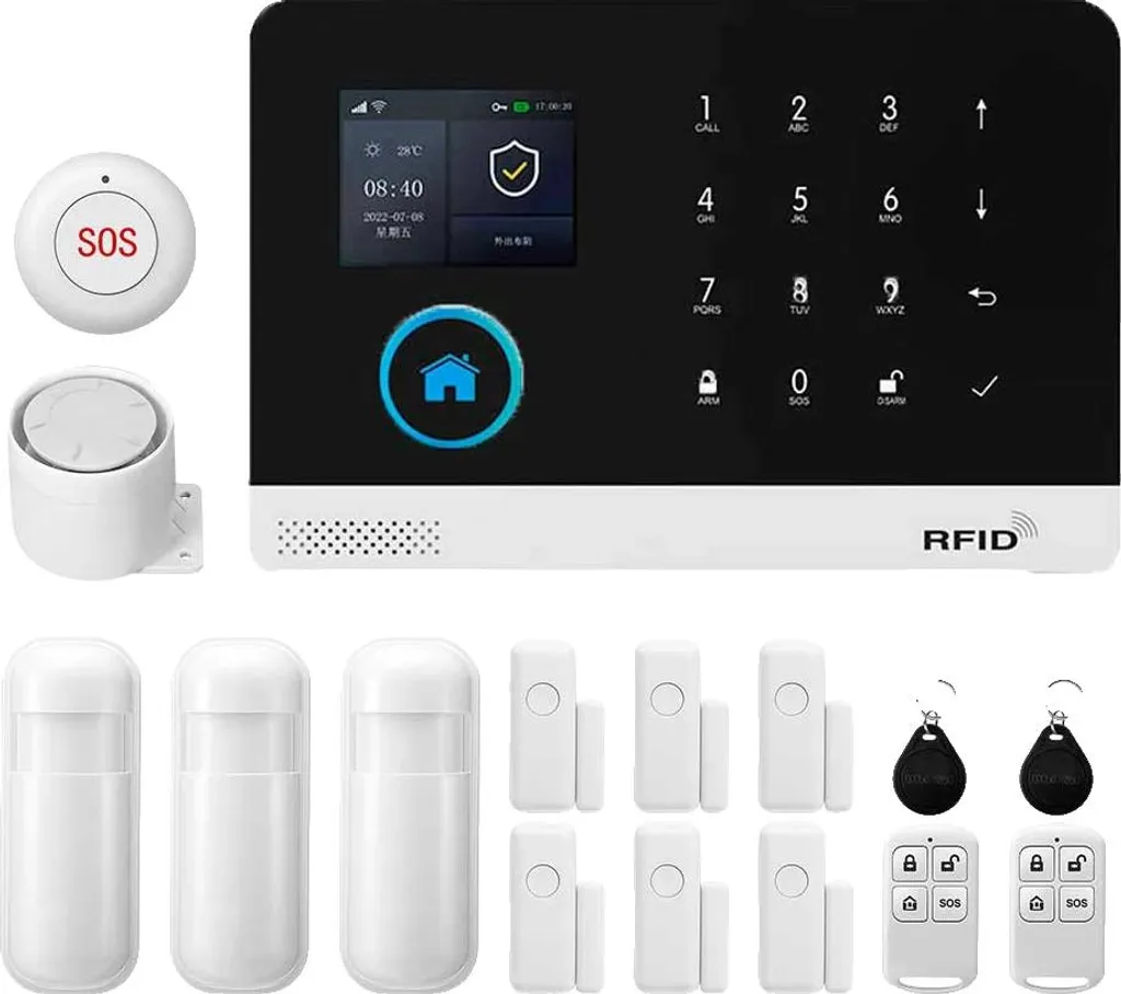 Système d'alarme WiFi anti-intrusion efficace avec prise EU et alerte SMS