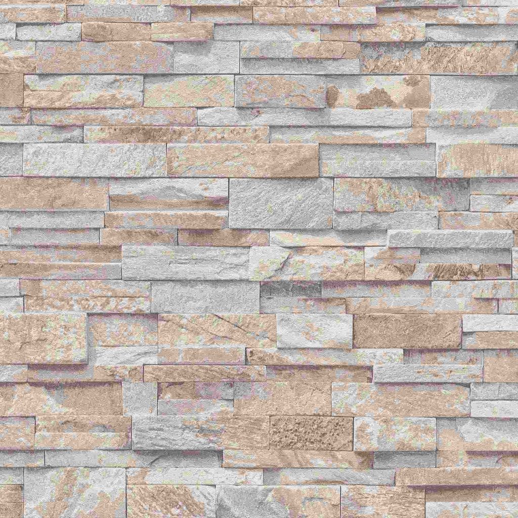 A close-up, full-frame shot of a stacked stone wall pattern.