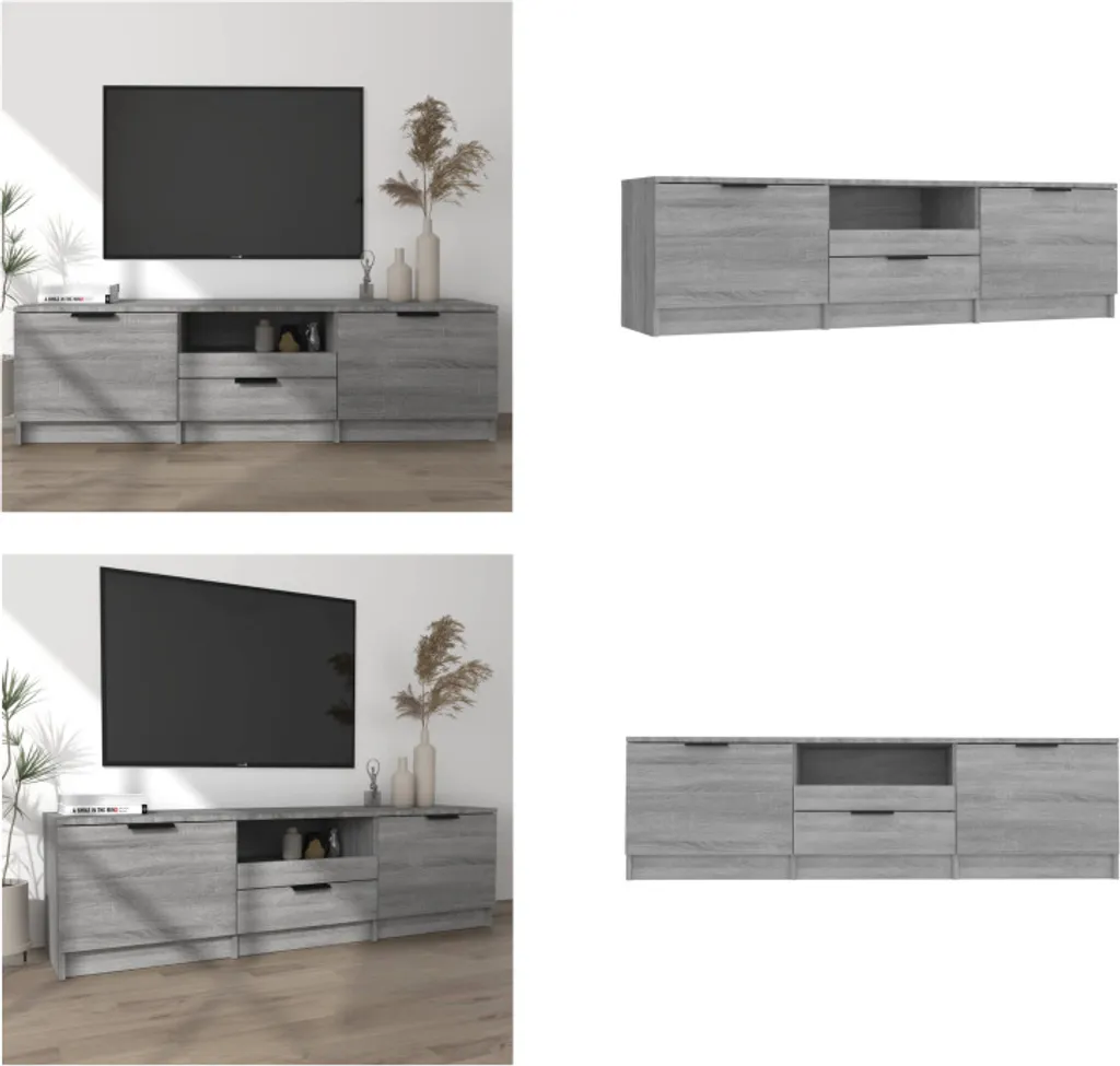 vidaXL Mobile TV Legno Grigio Sonoma 140 cm | Supporto TV con Ripiani