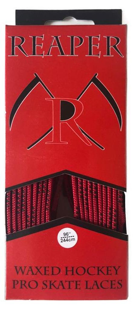 REAPER HOCKEY Senkel PRO gewachst für Schlittschuhe EISHOCKEY INLINEHOCKEY SKATERHOCKEY Größe: 108" (274cm) Farbe: Rot