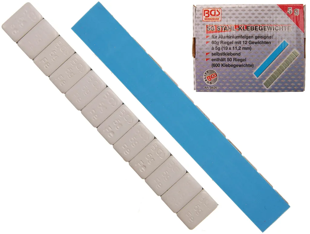 BGS 8426 Pesi Adesivi Equilibratura 12x5g 50pz | Kit Professionale