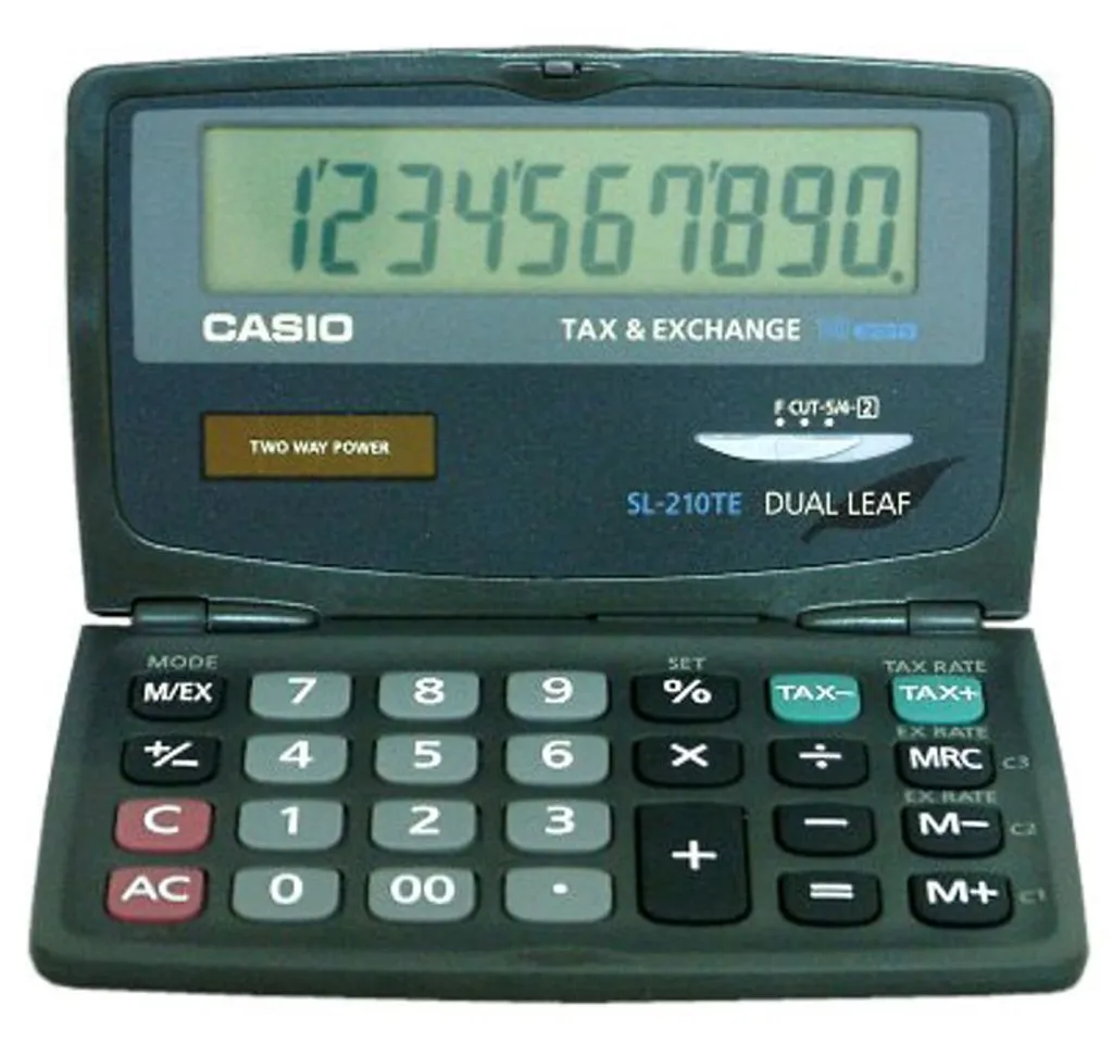 Calculatrice 10 chiffres Casio SL-210TE avec double source d'énergie