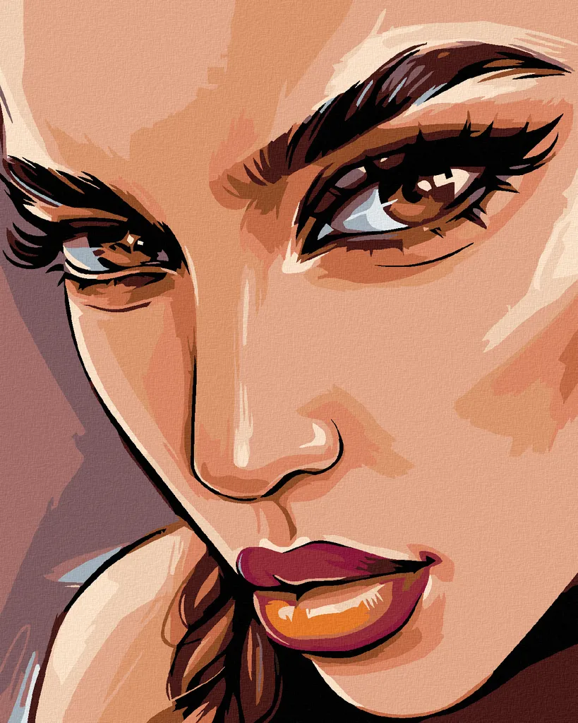 Zuty - Pittura con diamanti - OCCHI MARRONE, 40x50 cm, tela tesa su telaio