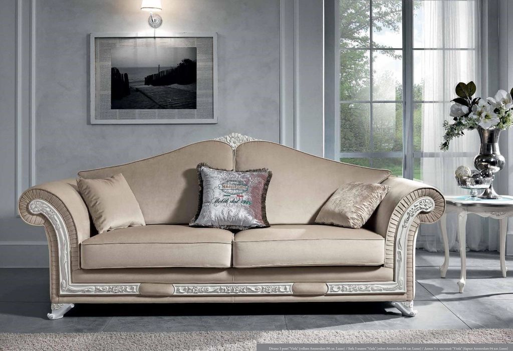 Sofa 3 Sitzer Wohnzimmer Möbel Dreisitzer Sofas Italienische Luxus Möbel Stoff
