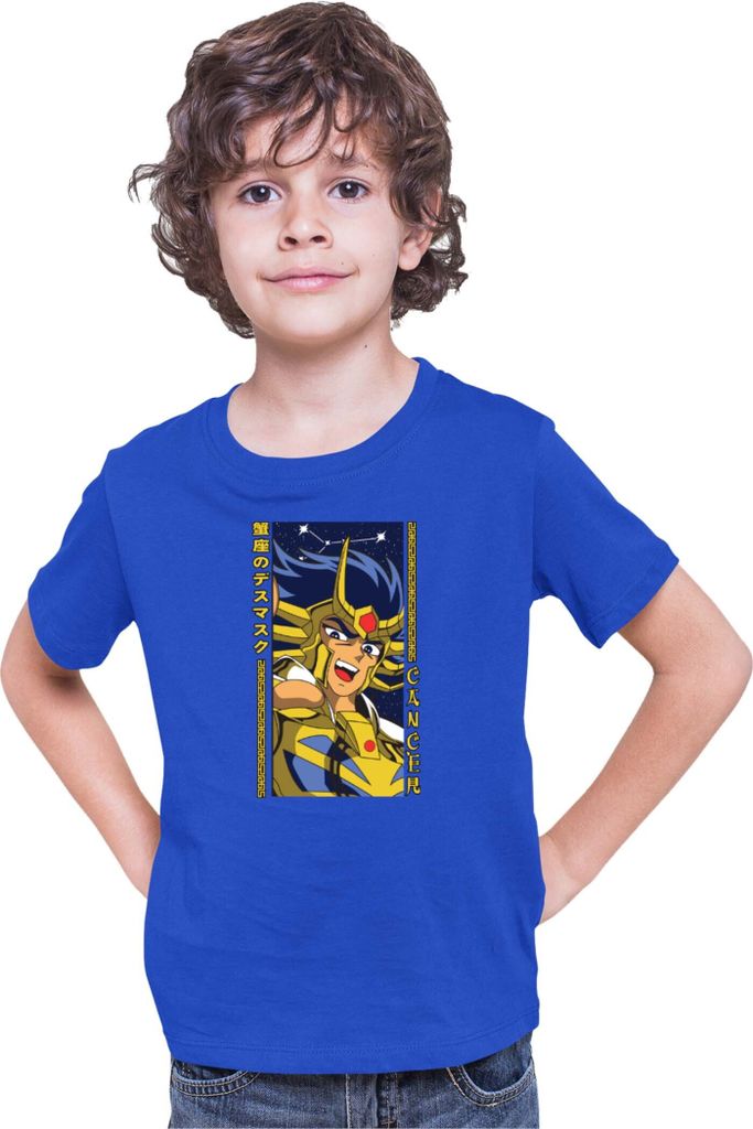 Kinder T-Shirt Japan Anime Manga Saint Anime Seiya Cancer, 3-4 Jahr - 104 / Blau