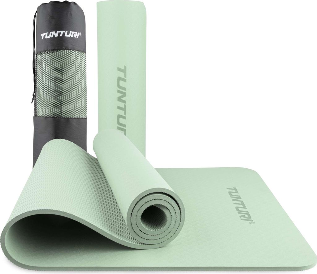 Tunturi Dicke Yogamatte 8mm - Rutschfest Gymnastikmatte - Mit Tragegurt - Für Yoga und Pilates - Sportmatte 183x61x0,8cm -Schadstofffrij - Besonde...