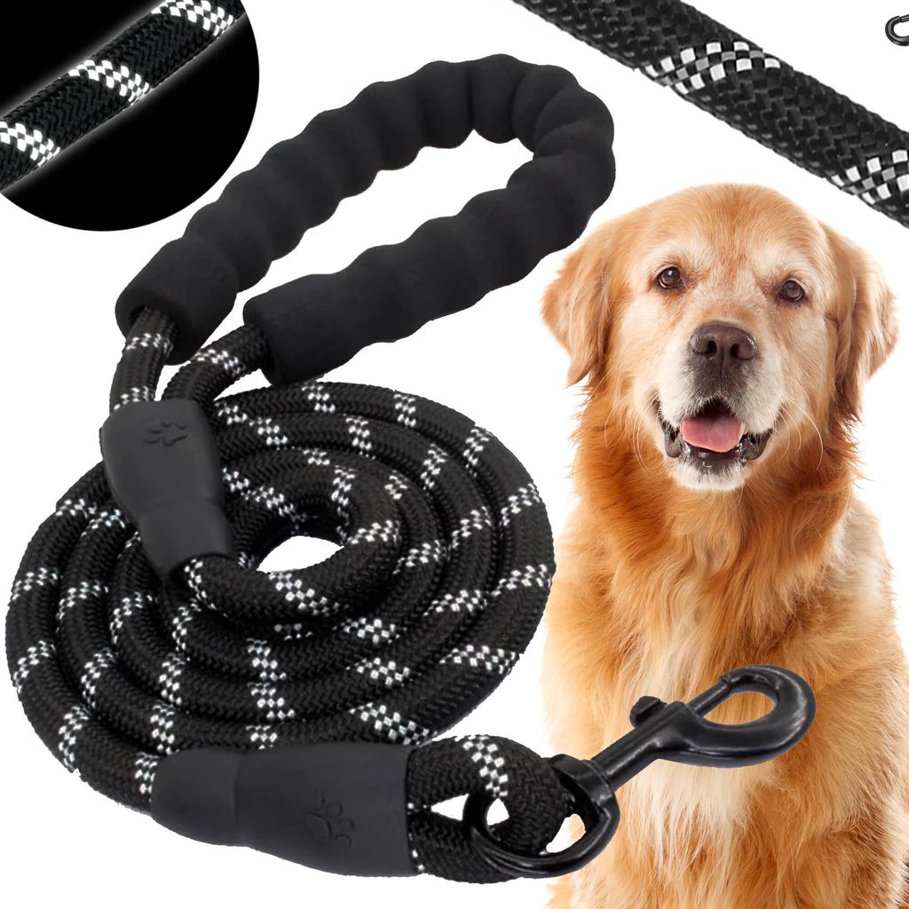 Laisse pour chien Springos® en nylon 3 m réfléchissante Image du produit 