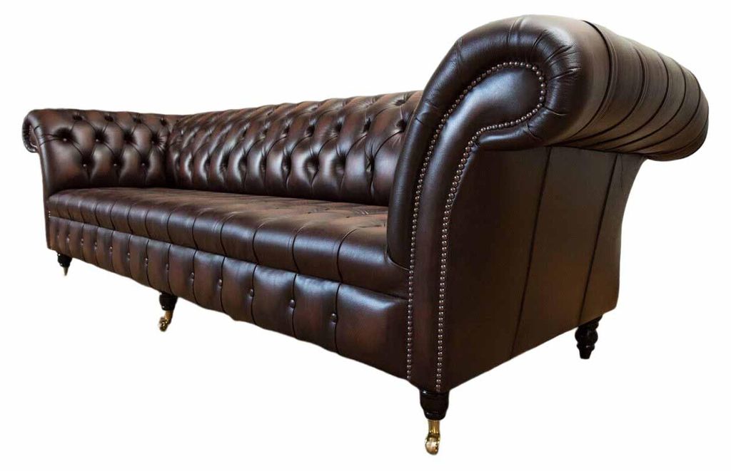 Ledersofa Sofa 4 Sitzer Couch Luxus Klassische Leder Chesterfield Sofas