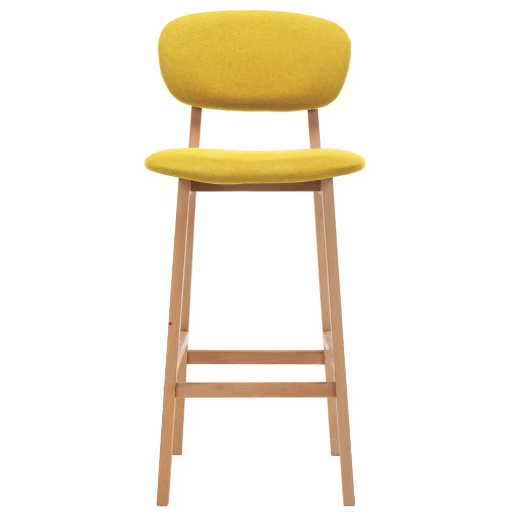 Chaise de bar jaune moutarde lot de 2 tabourets en tissu design 110cm