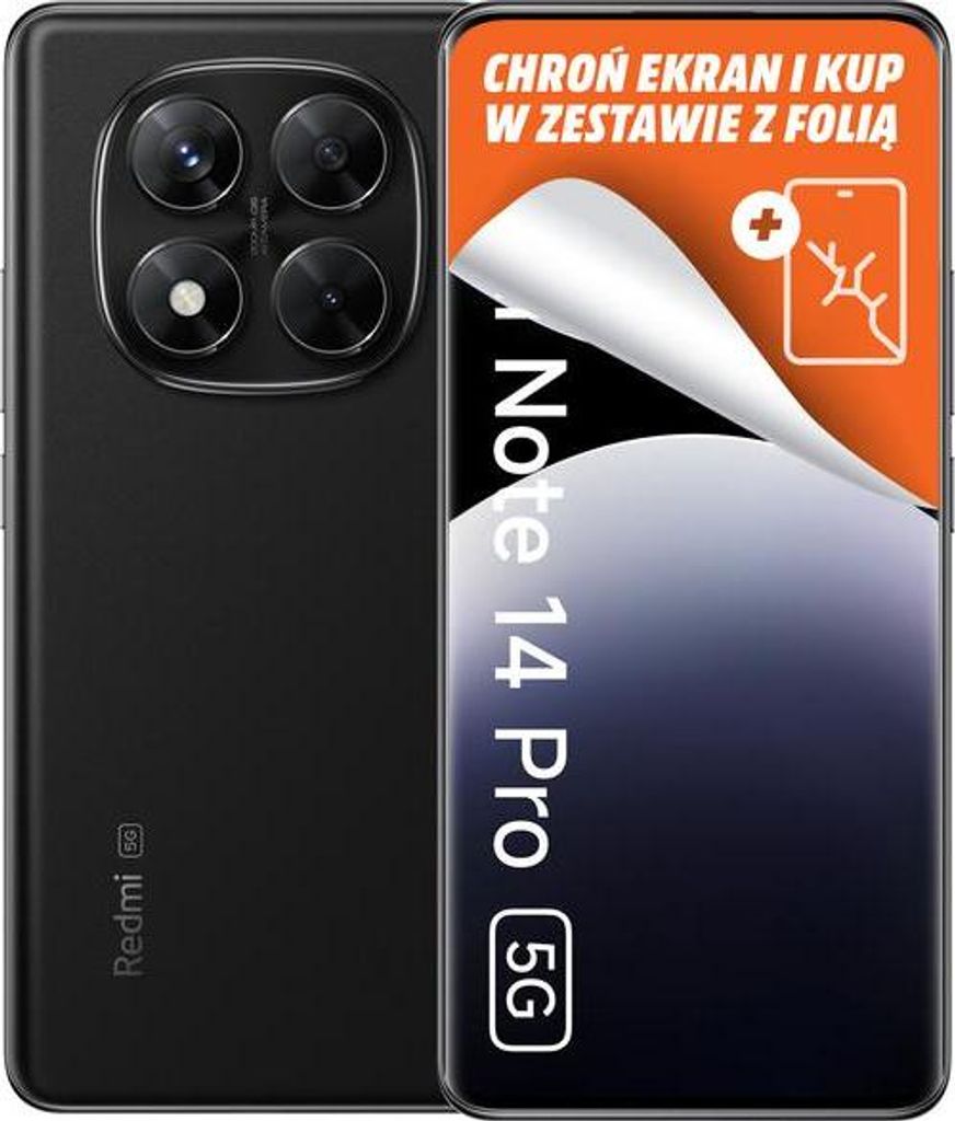 Redmi Note 14 Pro 5G 8GB + 256GB Midnight Black Smartphone Image du produit 