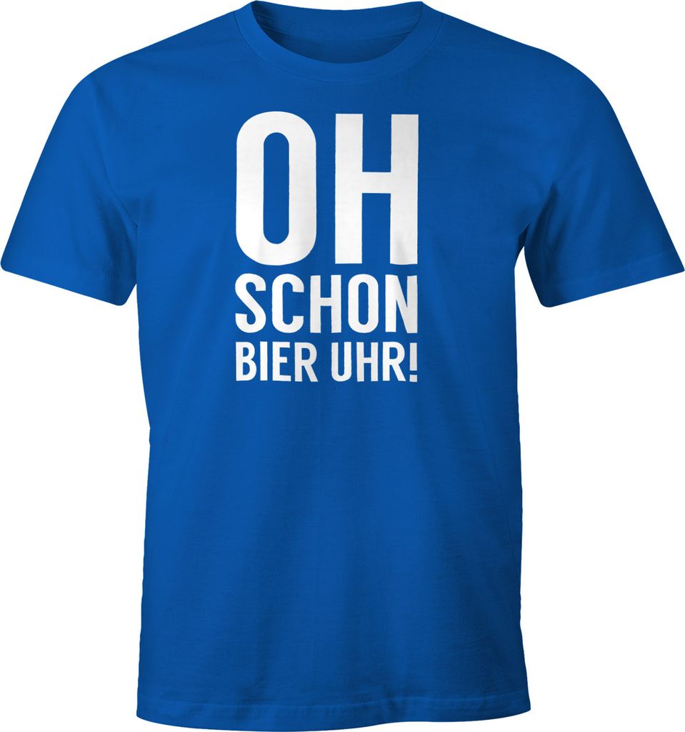 Herren Party T-Shirt Oh schon Bier Uhr Fun-Shirt Moonworks M