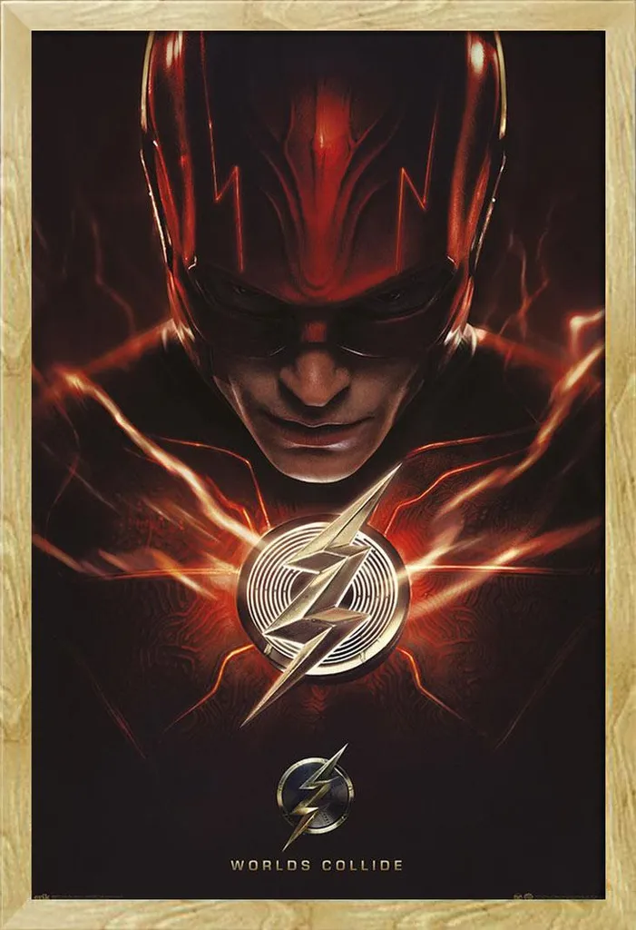 The Flash Poster Cinema Originale + Cornice Shinsuke MDF Vetro Acrilico
