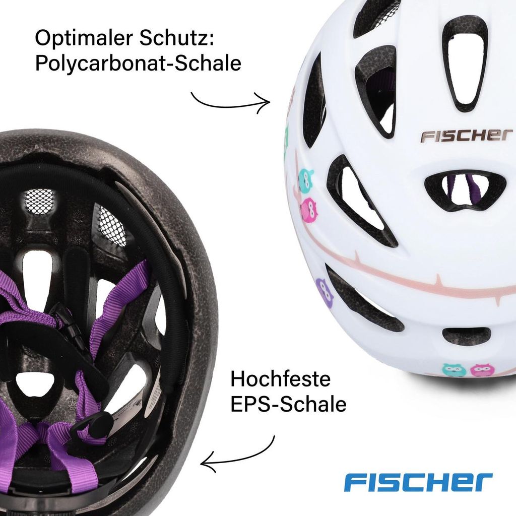 FISCHER Fahrradhelm Kinder Eule - Gre S/M 55-59 cm