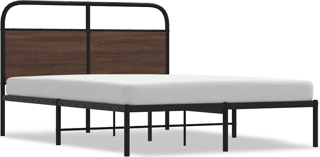 Bettgestell ohne Matratze 135x190 cm Braun Eichen-Optik