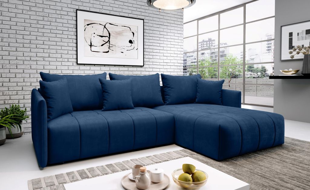 Elegantes Ecksofa ALBERTINA - Dunkelblau