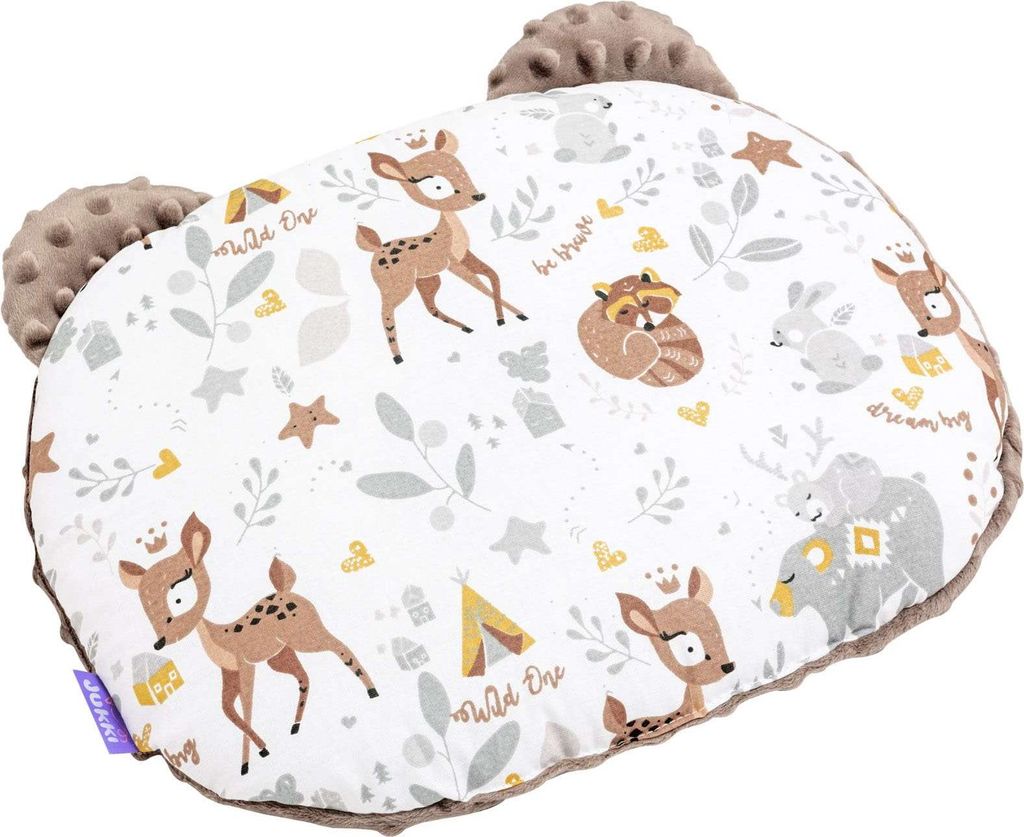 Magical Woodland & Mokka Minky Kissen Teddybär-Kopf 26x36cm Produktbild 