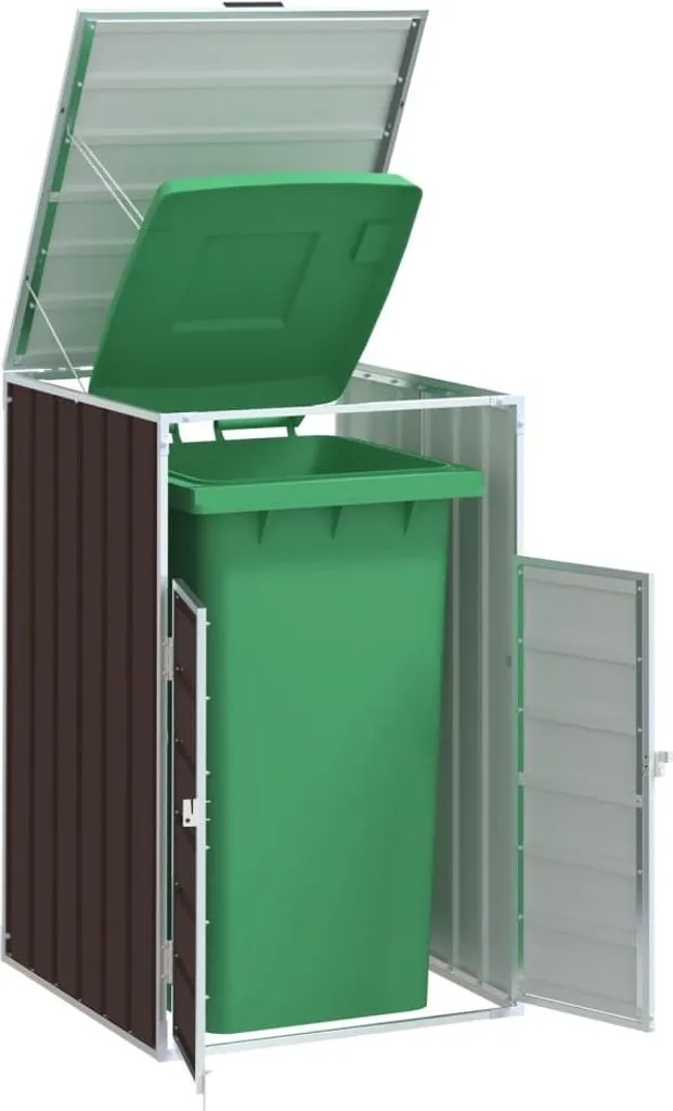 vidaXL Copribidone Singolo Marrone 72x81x115 cm in Acciaio Robusto - 2