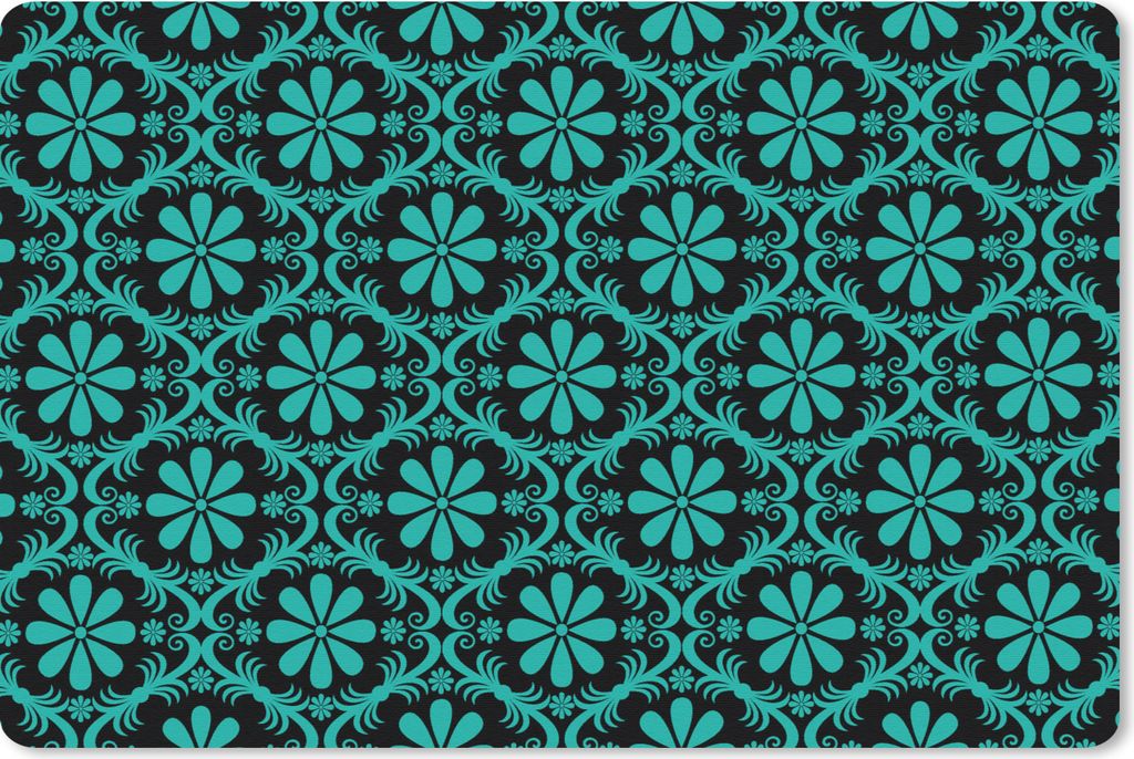 MuchoWow Schreibtischunterlage Muster - Gotik - Blumen 60x40 cm - XXL Mauspad - Großes Mauspad