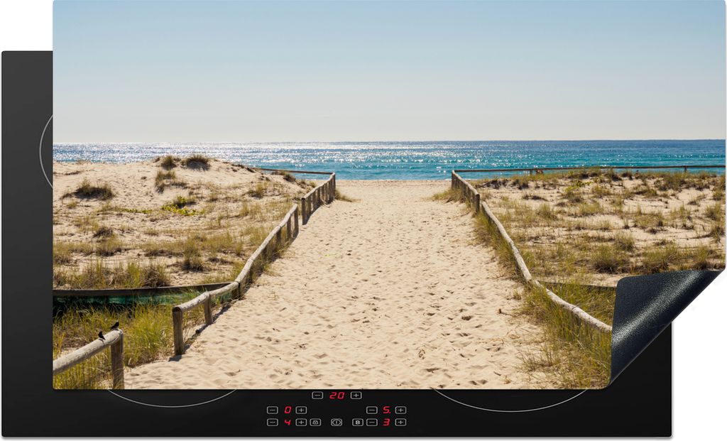 KitchenYeah Herdabdeckplatte Meer - Sand - Australien , 91x52cm, Küche Deko, Glaskeramikkochfeld Herdabdeckung, Abdeckplatte fùr Kochfeld