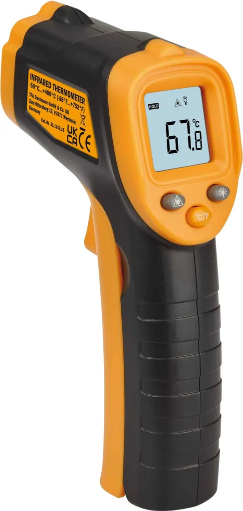 Thermomètre IR TFA Dostmann avec Optique 12:1 et Écran Rétroéclairé