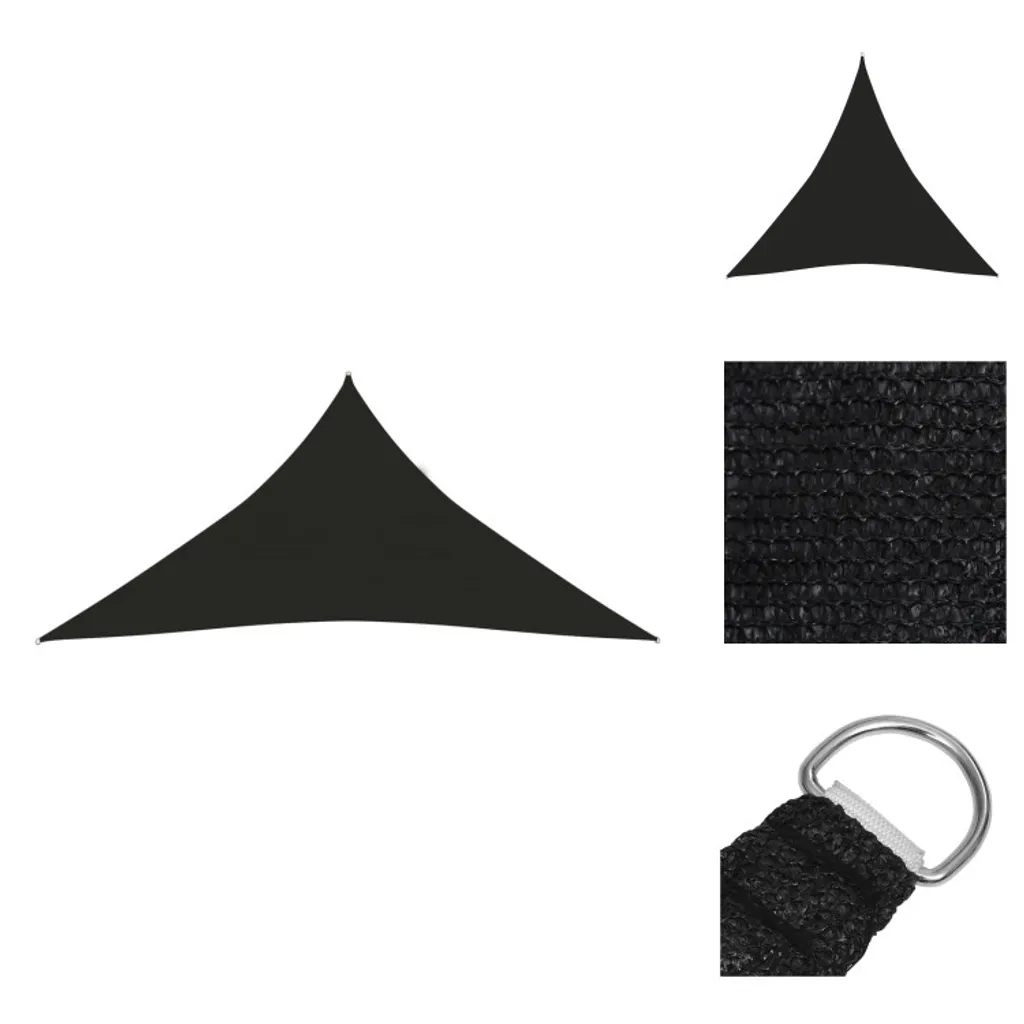 vidaXL Tenda da Sole Nera 3x3x3 m HDPE 160 g/m² | Vela Parasole da Giardino