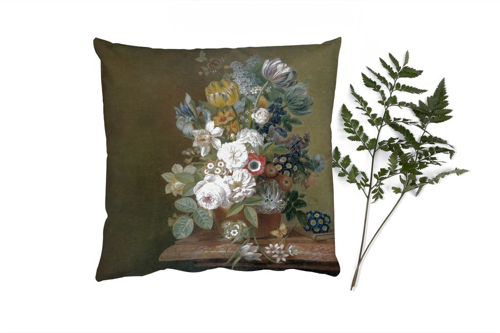 MuchoWow Zierkissen Sofakissen Wohnzimmer Dekokissen 45x45 cm Blumen - Eelke Jelles Eelkema - Alte Meister - Schlafpolster - Polster für das Sofa