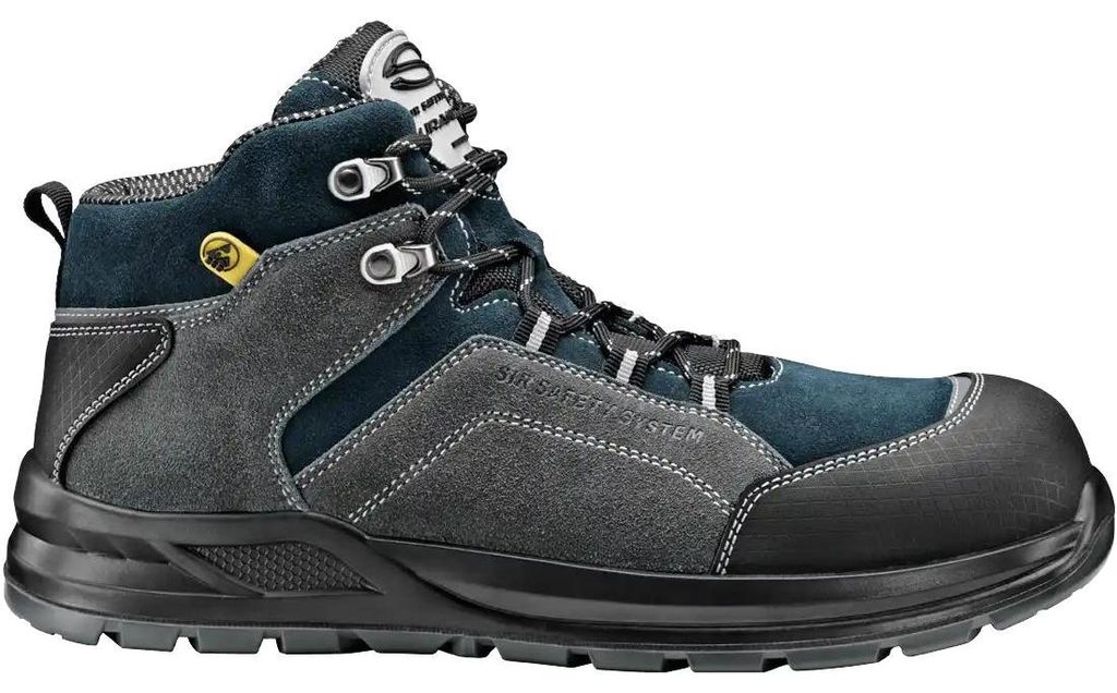 Sir Safety FUNKY S3 Sicherheitsstiefel Veloursleder Fiberglaskappe ESD Grau Blau, 37, GRAU/BLAU