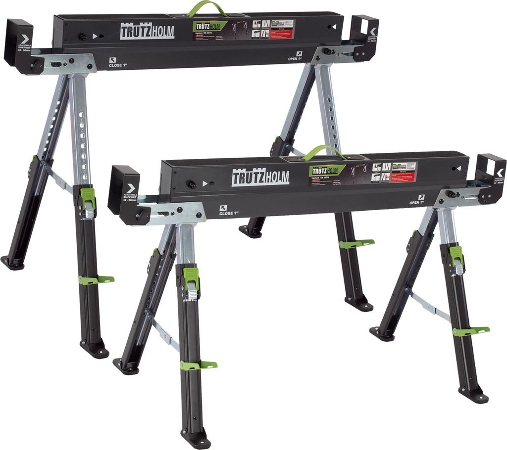 2x Sägebock 2.0 DELUXE 9-fach höhenverstellbar Stahl bis Produktbild 