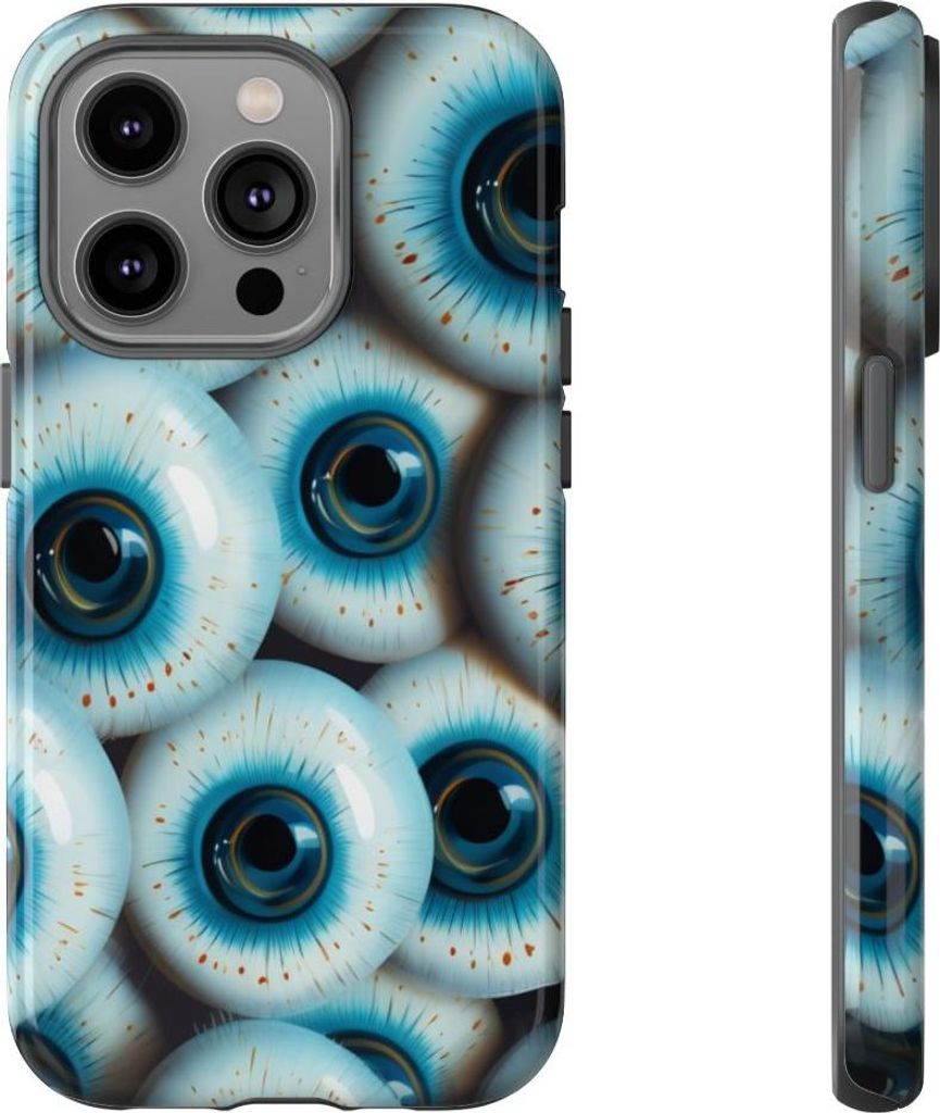 Glänzendes Design mit blauen Augen – Hülle Kompatibel mit iPhone 14 Pro