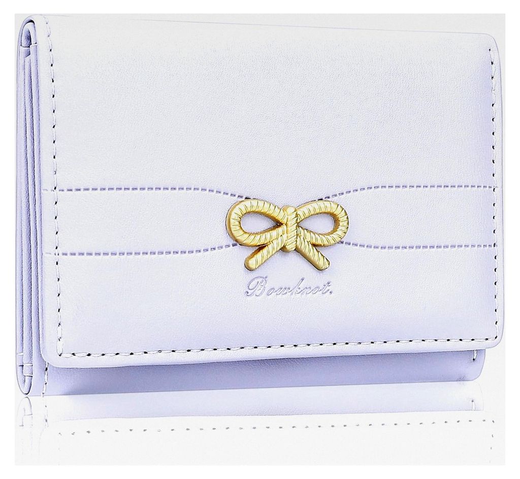 Damen Portemonnaie Mini Geldbörse violett mit Schleife und Ausweisfach