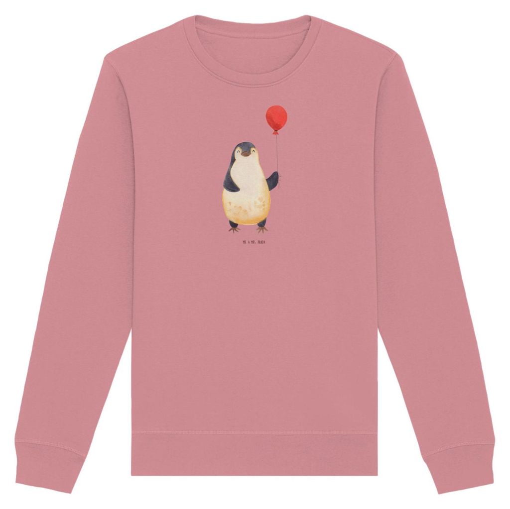 Mr. & Mrs. Panda Organic Pullover Pinguin Luftballon Größe L - Canyon Pink - Geschenk, Sweater, Jahrmarkt, Geschenkidee, Motivation, Kirmes, Baum...