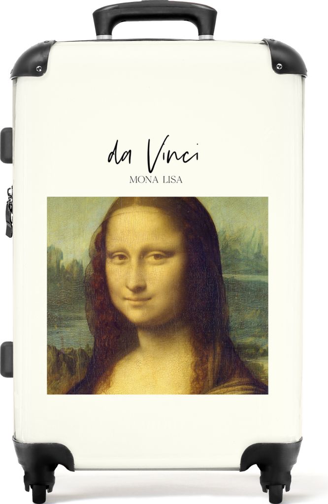 NoBoringSuitcases.com Großer Koffer - Kunst - Da Vinci - Mona Lisa - Mädchen - Alte Meister - Kombinationsschloss TSA - Hartschalen Trolley 4 R...